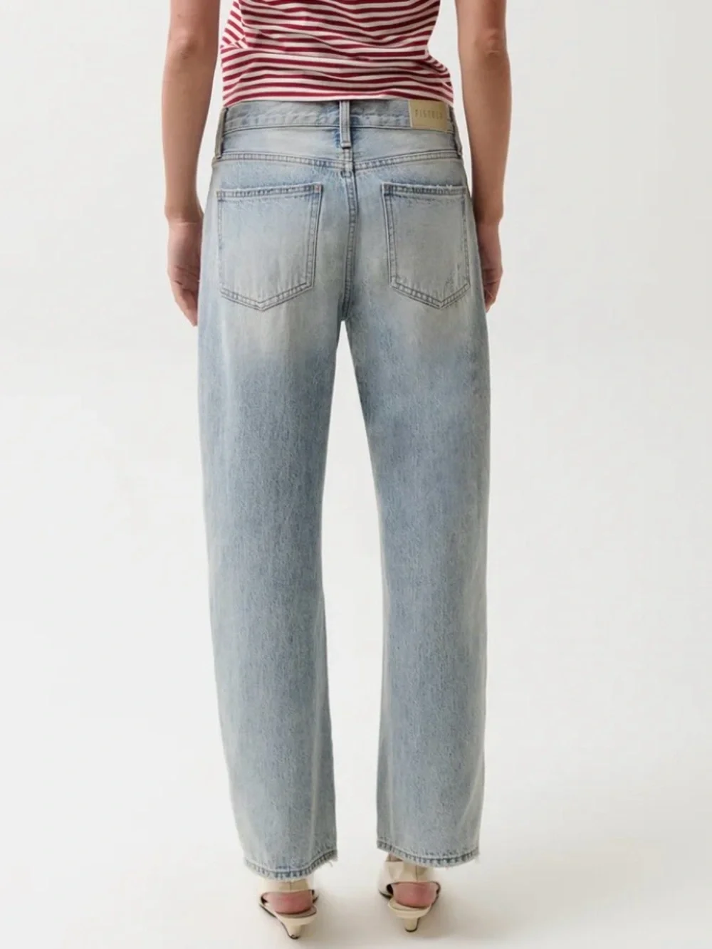 Pistola Lexi Mid Rise Bowed Straight Jeans in Bowie Light Wash Size 25 - Picture 11 of 12
